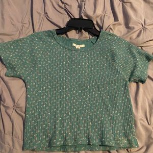 Teal Floral Crop Top